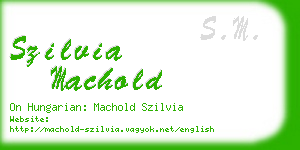 szilvia machold business card